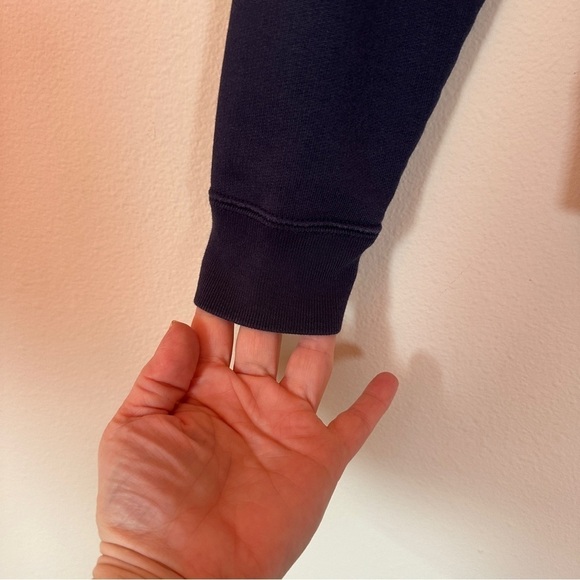 Tory Burch Sport Thick Knit Cotton Hoodie Sweatshirt in Navy Size XS - Picture 4 of 8